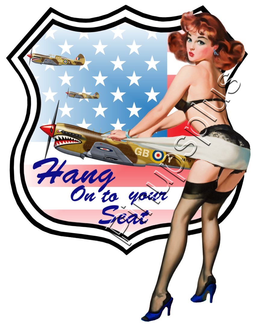 WWII Mirrored large Pinup Waterslide Decal Corsair Nose Art Bomber Art #305...